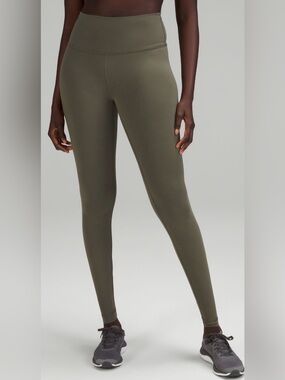 Lululemon Wunder Train Hugh Rise Tight, 28”, Army Green, sz 6